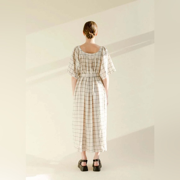 A Bronze‎ Age Bonjour Linen Grid Dress Size XS - Picture 2 of 10